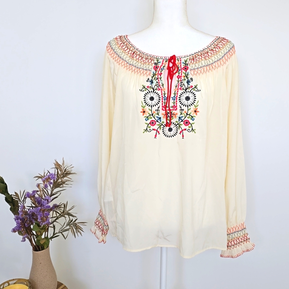 Mango Embroidered Longsleeves Blouse